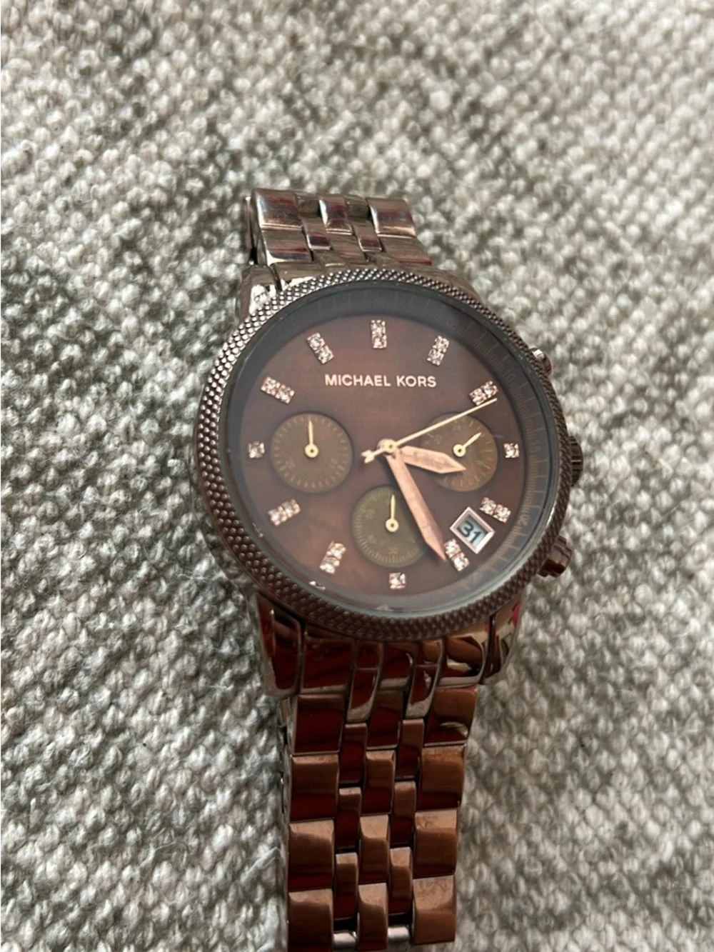 Michael Kors Rose Brown Stainless Steel Chronograph Watch